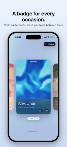 Badgey App Store screenshot: A badge for every occasion